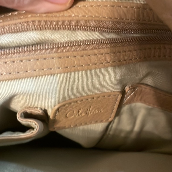 Cole Haan "Bailey" Beige Leather Convertible Hobo - Picture 9 of 10
